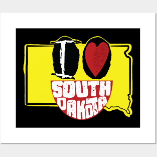 I Love South Dakota Smiling Happy Face Posters and Art